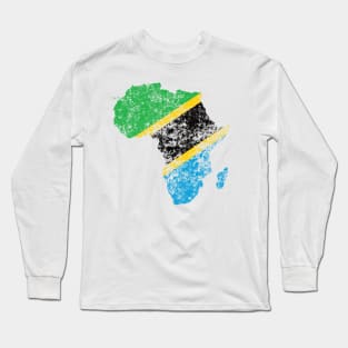 Flag of Tanzania inside Africa Long Sleeve T-Shirt